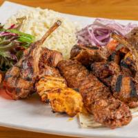 Mixed Grilled Kebab · Adana kebab, lamb chops, doner, lamb shish kebab, chicken kebab.