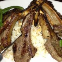 Rack Of Lamb · Selected from the finest rack of lamb, tender and tasty, sliced, seasoned, grilled and serve...