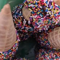 Dipped Waffle Cone Rainbow Sprinkles · 