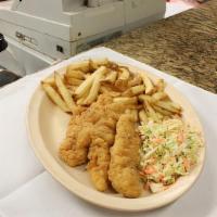 Chicken Tender Combo · Three hand breaded tenders fried or grilled to order with your choice of side. Tossed in our...