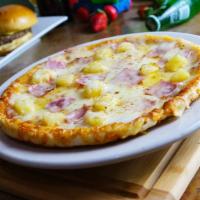 Pizza Personal · Hawaiian, pepperoni, ham and cheese or mixed. Pizza personal hawaiana, jamon con queso.