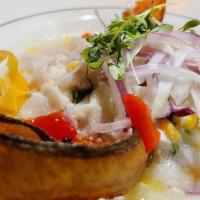Ceviche Habanero · Day boat fish marinated in Florida citrus, corn and yellow pepper