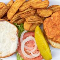 Bottleship Sandwich  · chicken breast battered and fried crispy, tossed in your favorite wing sauce on a toasted br...