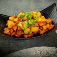 Home Fries · Diced potatoes and sweet potatoes sauteed with sweet chili sauce and sprinkled with sesame s...