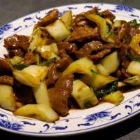 Beef Bok Choy · Stir-fried tender beef with garlic sauce and baby bok choy