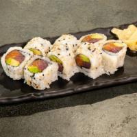Tuna & Salmon Roll · Tuna, salmon and avocado with sesame seeds I/O.