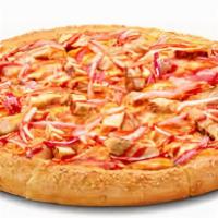 Buffalo Chicken Pizza · Spicy buffalo sauce, grilled chicken, onion, Cheddar and mozzarella.