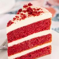 Red Velvet Cake · Velvety Rich and Delicious Slice.
