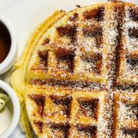 Belgium Waffle · House made buttermilk waffle batter cooked to perfection.
