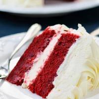 Red Velvet Cake · Cream cheese frosting, chocolate ganache.