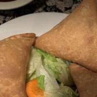 Chicken Samosa · Puffed pastry stuffed with minced chicken