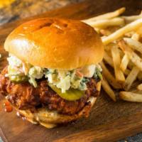 The Og Chicken Sandwich With Cheese · Hot & Delicious sandwich made with a perfectly battered & fried chicken breast, coleslaw, pi...