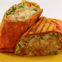 Fiesta Burrito Wrap · Brown rice, fried beans,4oz chicken breast, lettuce, tomatoes and guacamole on the side.