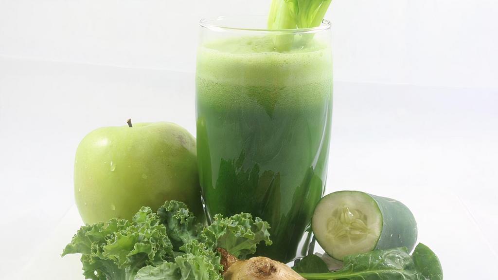 Vegetable Juice 20Oz · Kale, spinach, beet, carrot, ginger, celery, cucumber, green apple.