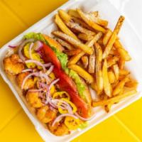 Shrimp Sandwich · With fries.
