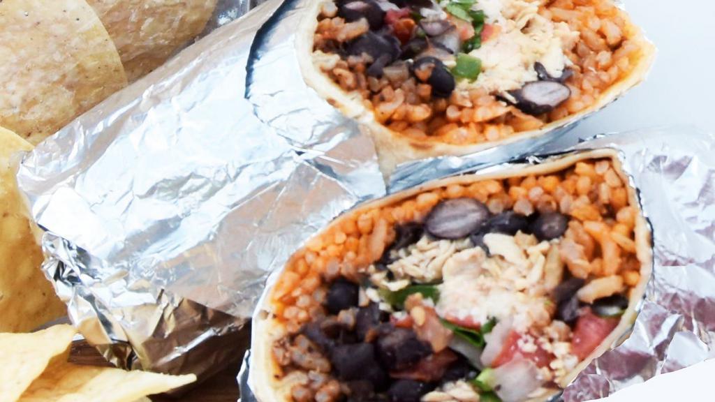 Small Burrito · Start with a 10 inch flour tortilla and fill it with your choice of meat, favorite freebies and tasty extras!.