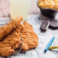 Chicken Tenders (Platter) · Tossed in dave's special seasoning and served with honey BBQ sauce. Served with choice of tw...