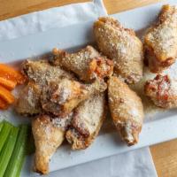 10 Wings (With One Wing Sauce Choice) · Sneakers uses the finest commercially available jumbo chicken wings. Golden fried, un-breade...