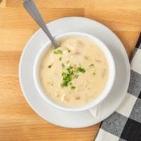 Clam Chowder · New england style clam chowder made from scratch with our own recipe, rich and creamy, loade...