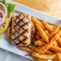 Blackened Mahi Sandwich · Filet of delicious mahi mahi blackened in our own spice, served on a Brioche bun, with leaf ...