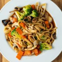 Chicken Yaki Noodle · Stir- Fried noodles with chicken and vegetables.