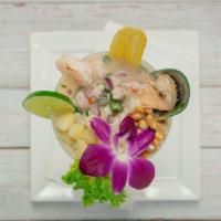 Leche De Tigre · Fish ceviche cocktail.

Consuming raw or undercooked meats, poultry, seafood, shellfish, or ...