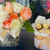 Sunrise Love · Express your love with our fresh blooms artisan design and chocolates. Roses colors might va...
