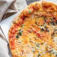 Margherita Pizza · Tomato sauce, fresh basil, mozzarella.