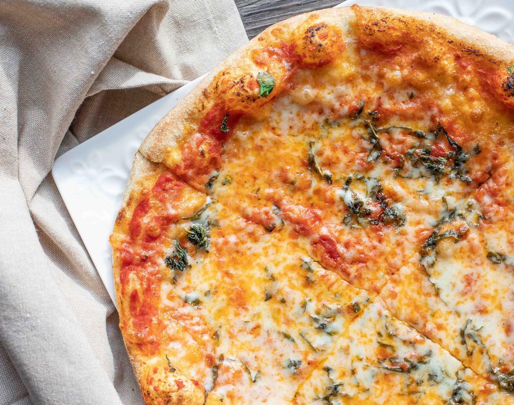 Margherita Pizza · Tomato sauce, fresh basil, mozzarella.