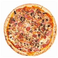 The Motherload Meat Lovers Pizza · Meat Lovers pizza with pepperoni, bacon, ham, and mushrooms