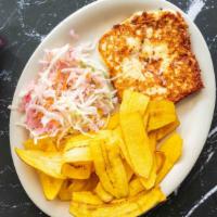Tajadas Con Queso Frito /  Plantain Slices With Fried Cheese · 