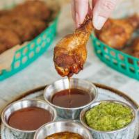 Hawkers Wings · Five per order, battered or naked, with choice of sauce or rub | Available Gluten Friendly (...