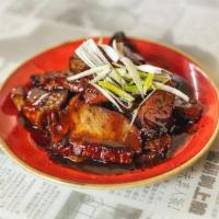 Chinese Bbq Pork · Pork shoulder, sweet soy, spring onions