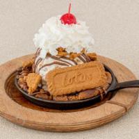 Chocolate Chip Cookie Skillet · Includes one scoop of ice cream, one wet topping, and one dry topping, served atop a warm fr...