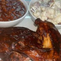 Chicken N Babyback Rib Combo · 1/4 Chicken, 1/4 Rack of Ribs (4bones) served with CHOICE of (2) sides and CornBread. Additi...