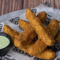 Ford'S Pickles · “A garage favorite” served with cucumber wasabi dipping sauces.