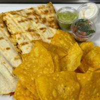 Veggie Quesadilla · Made with our Sauteed Onions, Mushrooms, Red and Green Bell Peppers, Grill melted in between...