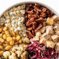 Pep In Your Step · Mixed greens, spinach, roasted chicken, roasted cauliflower, radicchio, candied pecans, mari...