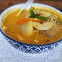 Yellow Curry · Yellow chili paste in coconut milk with onion, bell pepper, potatoes and carrot