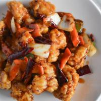 General Tso'S Chicken · Bell pepper, onion and carrot in the chef's hot sauce. All white meat chicken. Hot and spicy.