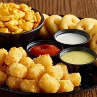 Kidcouterie · Kids Appetizer of Goldfish, Smiley Fries and Tots:. Note - Does not come with drink, dessert...