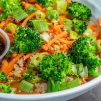 Tokyo Teriyaki Grain Bowl · brown rice, edamame, broccoli, carrots, scallions & teriyaki sesame sauce