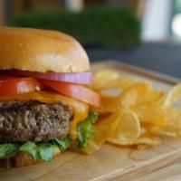 All-Pro Burger · 8 oz premium sirloin burger, Cheddar cheese, lettuce, tomato, onion and secret 
