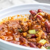 Chili · ground sirloin chili topped with scallions served with fresh-baked breadstick
