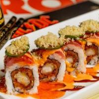 Crowd Surfer Roll · Spice. Sushi. Sauce. Magic. Shrimp tempura and spicy tuna inside, red tuna and jalapeno outs...