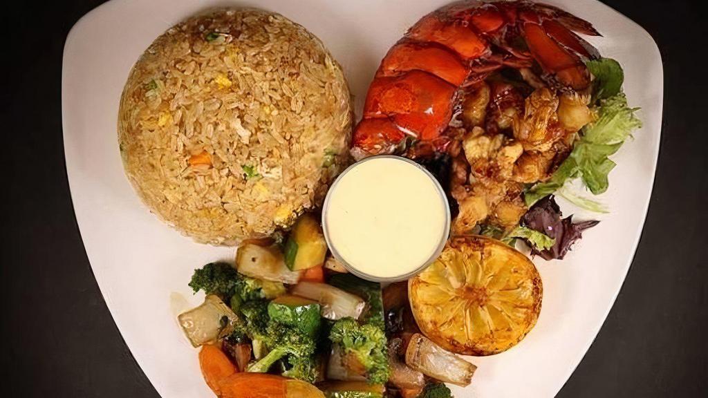 Lobster Solo · Served with soup or salad, side of fried rice, vegetables and yum-yum sauce