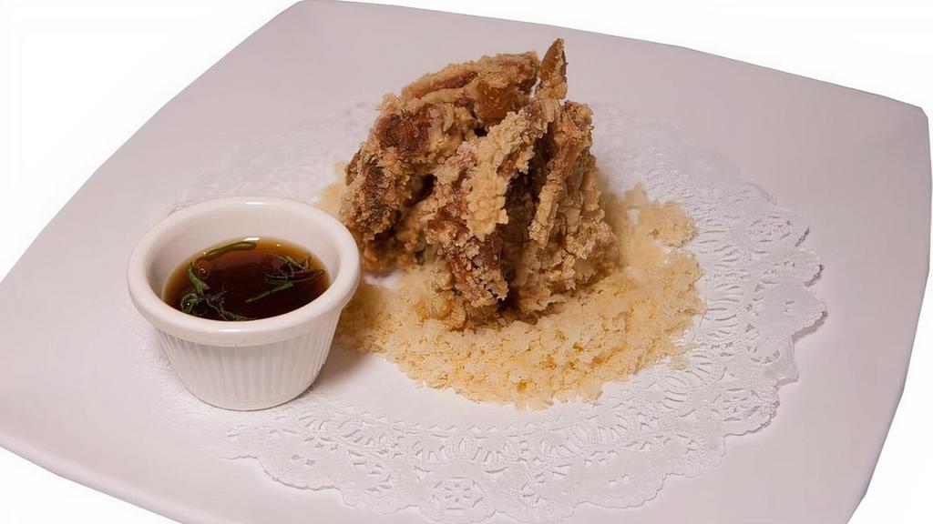 Soft Shell Crab App · Deep fried soft shell crab served with ponzu sauce.