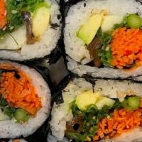 Vegetable Roll · Assorted vegetable roll. Carrot, seaweed, asparagus, cucumber, avocado and kampyo.
