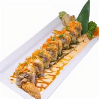 New York Roll · Shrimp tempura, eel, cream cheese, avocado,tempura flake topped with fried snapper in eel an...