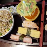 Kids Sushi Boat · 3 pcs sushi, shrimp, kani, tamago